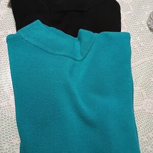 Designers Originals Teal and Black Cowl Neck Sweater